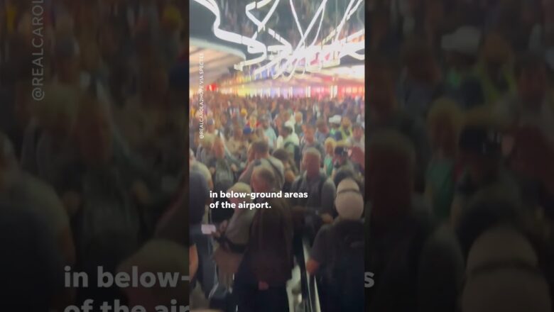 Video from O’Hare Airport shows hundreds sheltering from severe storms #Shorts