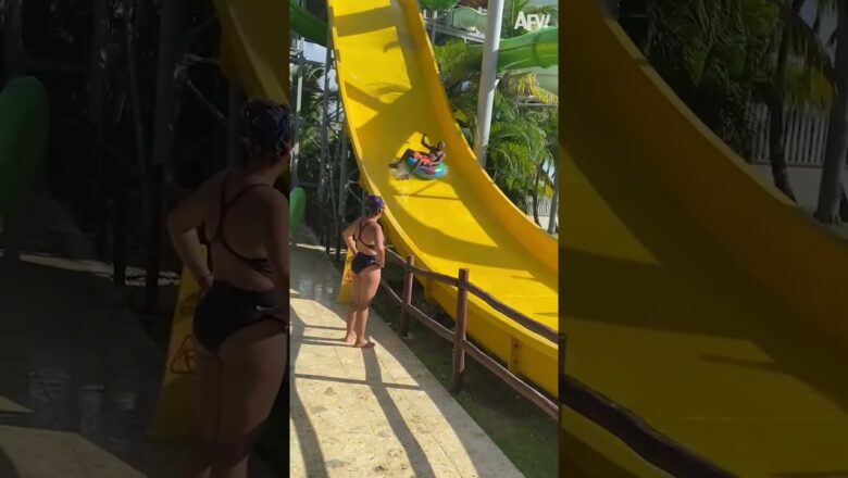 Grandpa slipped and she slid!  #shorts #slide #grandpa #fail #summer