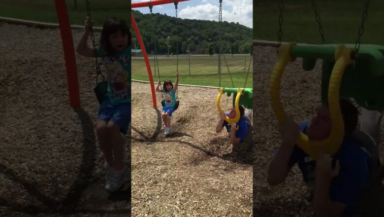 That swing needs some maintenance 🤭 #shorts #swing #playground #fun