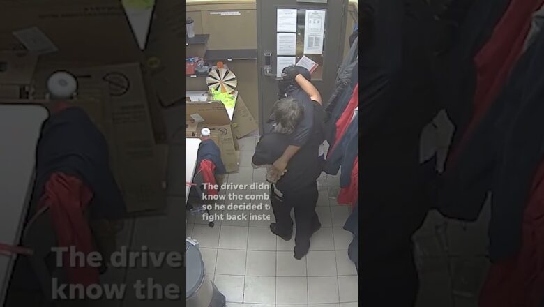 Video: Brave Chick-fil-A worker fights off masked, armed robber #Shorts