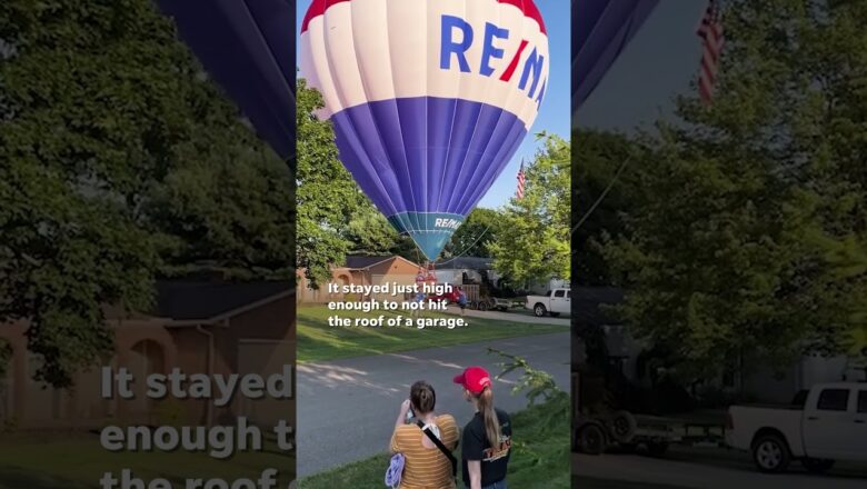 Watch a hot air balloon make an epic landing #Shorts