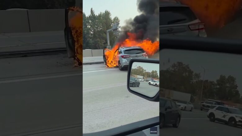 Watch: Army Ranger’s swift actions save man from burning car #Shorts