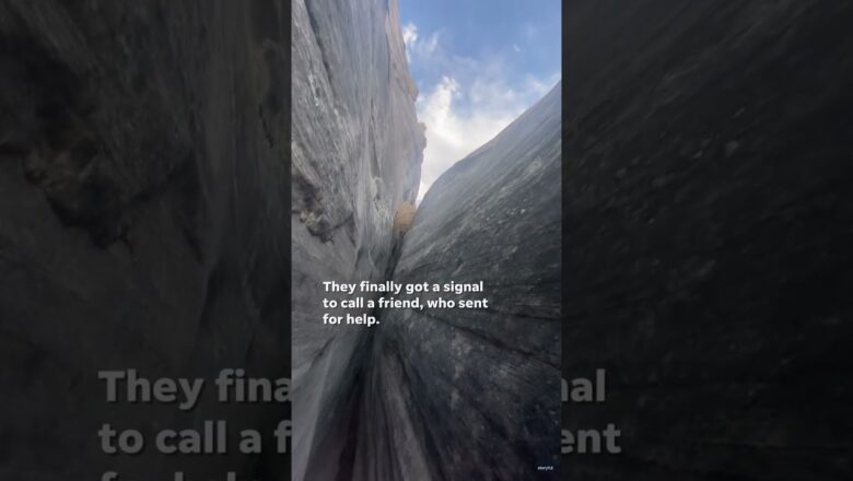 Watch: Hiker documents terrifying hours trapped in a remote canyon #Shorts