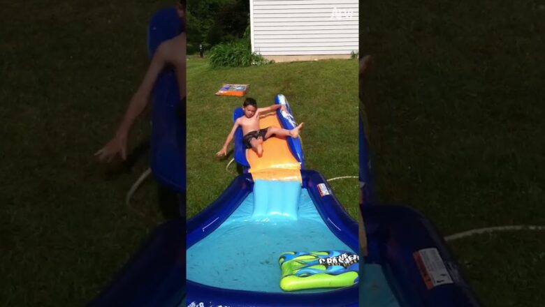 Water slide difficulty: Level 10 #shorts #slide #summer #funny #funny