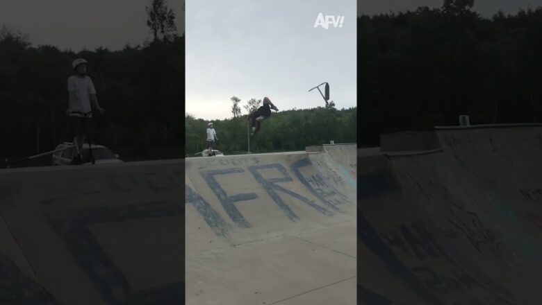 Flippin’ out over this fail 😅🛴 #afv #fail #scooters