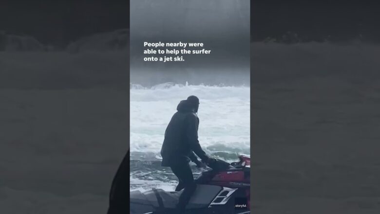 Surfer “amazed” to be alive after a scary wipeout riding massive wave #Shorts