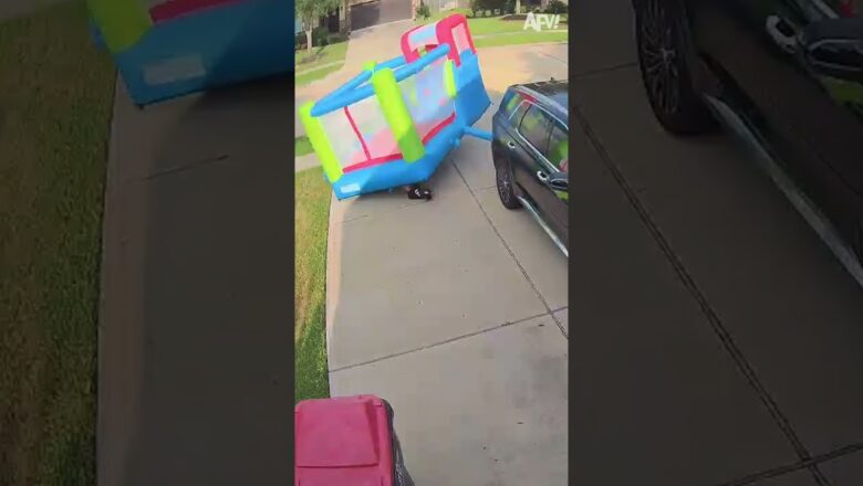 Who parked that in the driveway? 😂 #afv #funny #fail