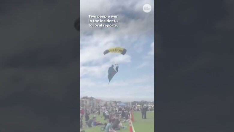 Navy parachutist crash-lands in crowd during air show #Shorts