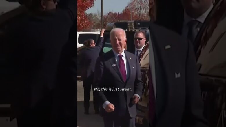 President Joe Biden casts early vote and talks about Trump’s MSG rally #Shorts