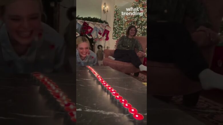 Dakota and Elle Fanning Play the Holiday Tea Light Challenge