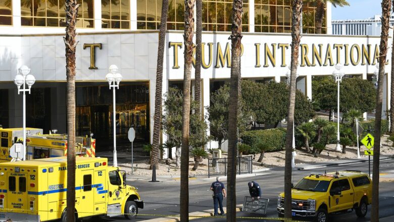 One dead after Cybertruck explodes outside Trump hotel in Las Vegas