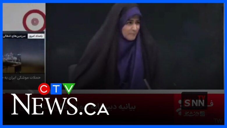 Iranian news anchor rushes off camera after station says it was hit by an Israeli airstrike