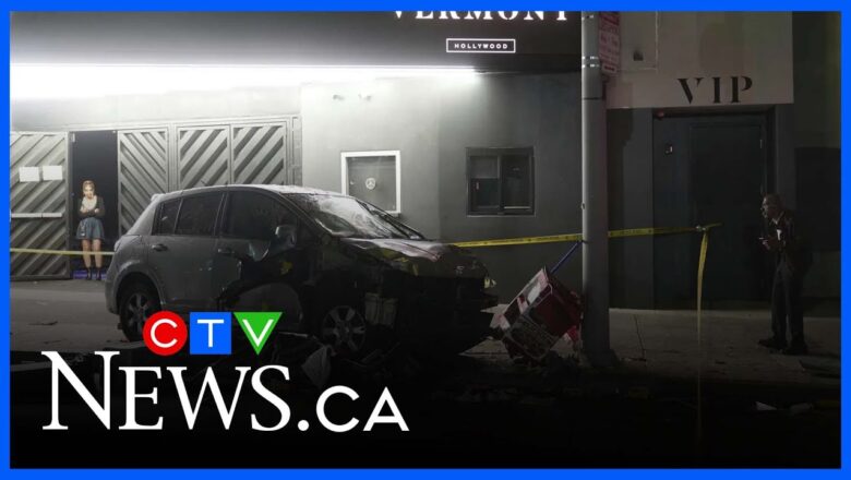 At least 30 injured after vehicle hits crowd in L.A., one gunshot victim reported