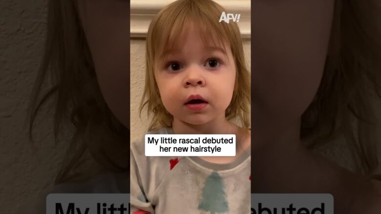 My little rascal debuted her new hairstyle