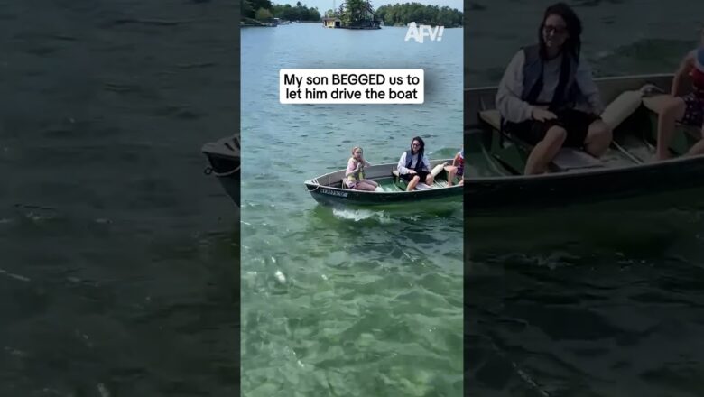 Our son BEGGED us to let him drive the boat