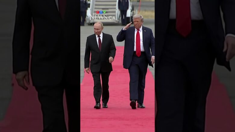 Trump and Putin shake hands in Alaska