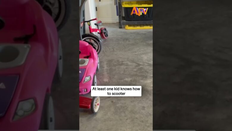 At least one kid knows how to scooter
