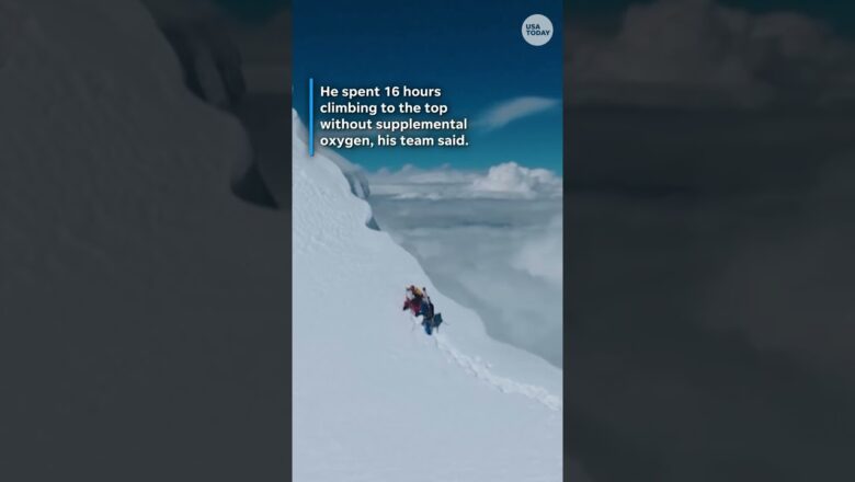 Incredible video shows skier going down Mount Everest with no oxygen #Shorts