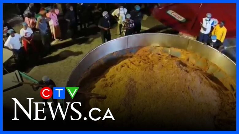 Nigerian star chef makes worlds-largest pot of jollof rice