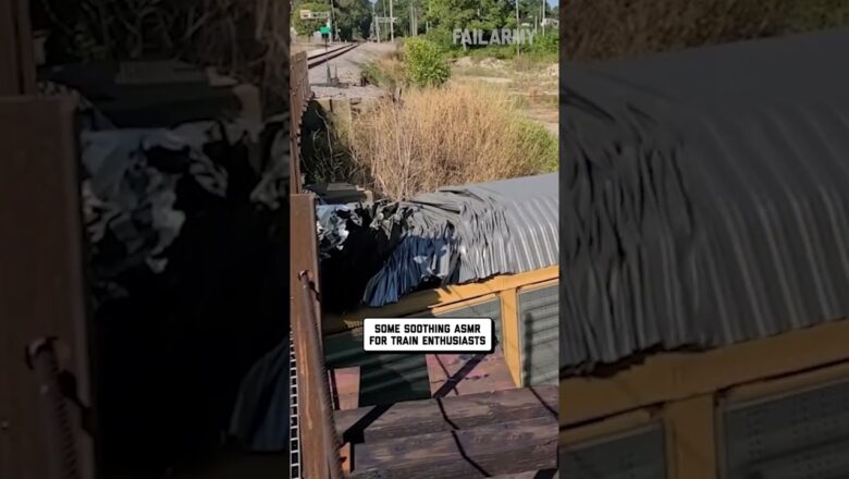 Top Of Train Rips Off When It Goes Under Bridge