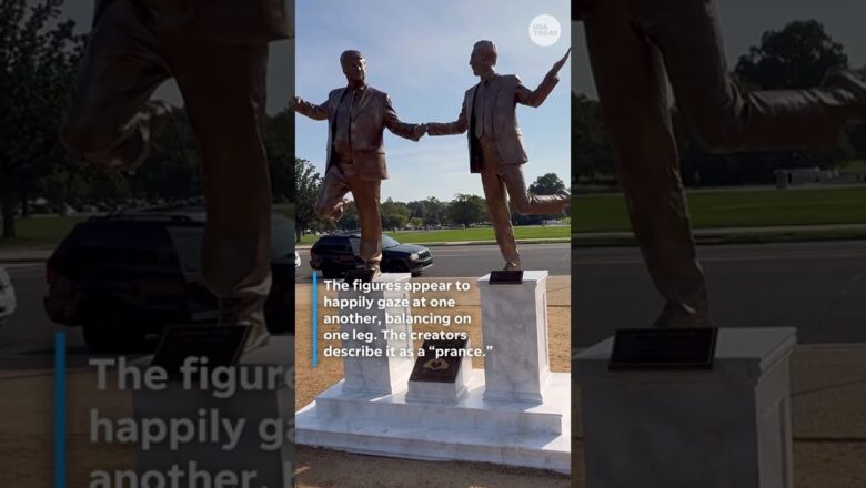 Trump and Epstein statue mysteriously appears in Washington DC #Shorts