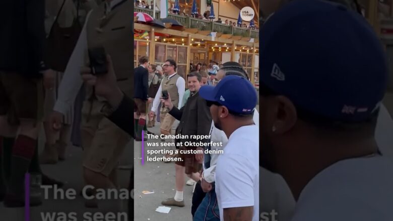 Watch Drake celebrate Oktoberfest in denim lederhosen #Shorts