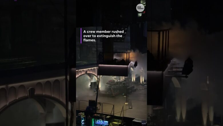 Watch Jonas Brothers’ fans spot fire onstage at Portland concert #Shorts