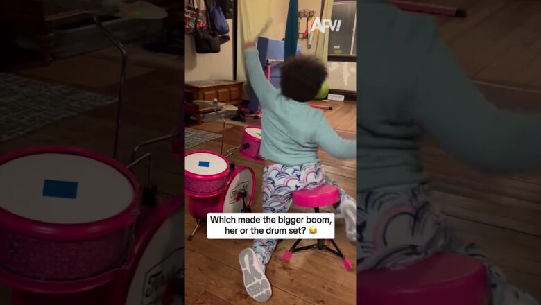 Which made the bigger boom, her or the drum set? ๐