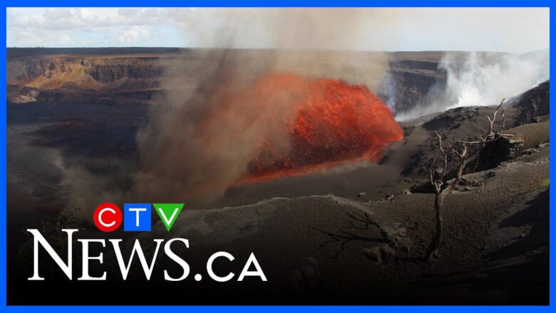 Whirlwind swirls around lava and ash at Hawaii’s Kilauea volcano
