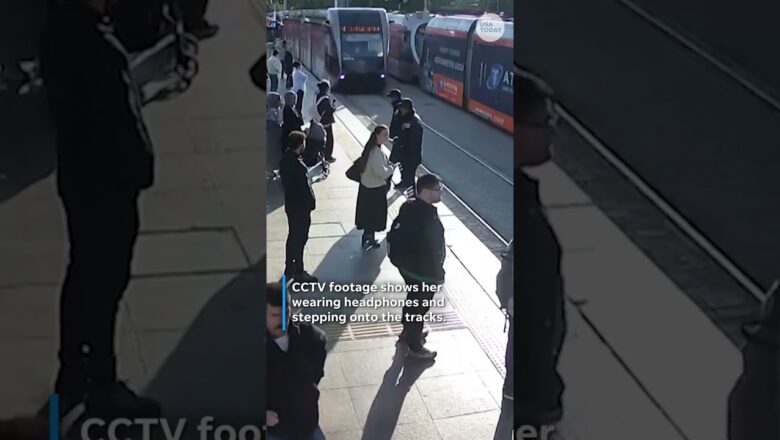CCTV captures woman pulled out of tram’s path