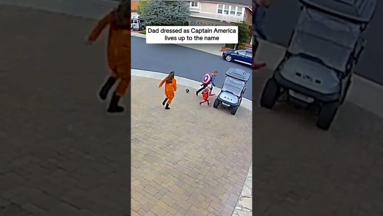 Dad dressed as Captain America lives up to the name