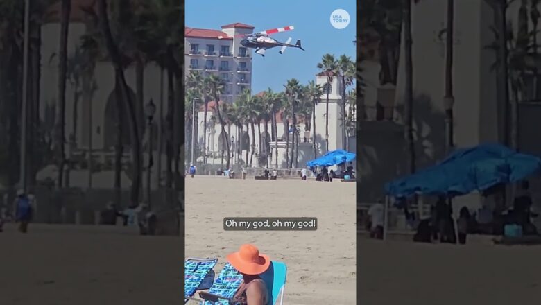 Five people injured after helicopter crashes on Huntington Beach