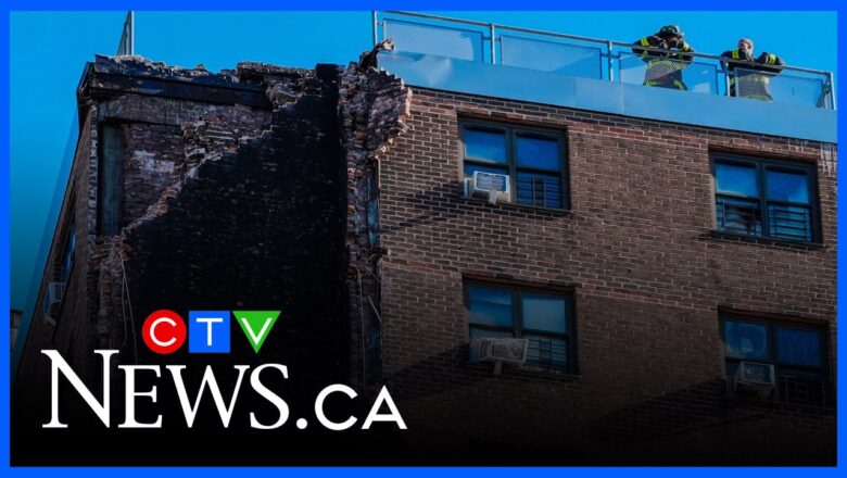 Portion of New York high-rise building collapses, no injuries reported