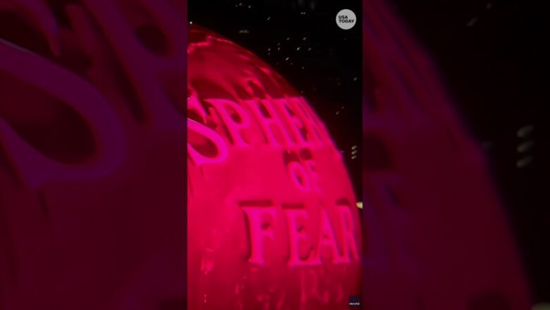 See Las Vegas Sphere become a ghoulish pumpkin
