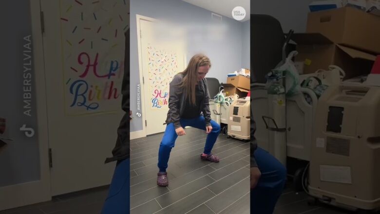 Can you do it? TikTok tries the viral elbow-to-ground test.