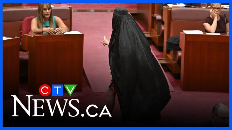 Far-right Australian politician sparks outrage by donning burqa in parliament