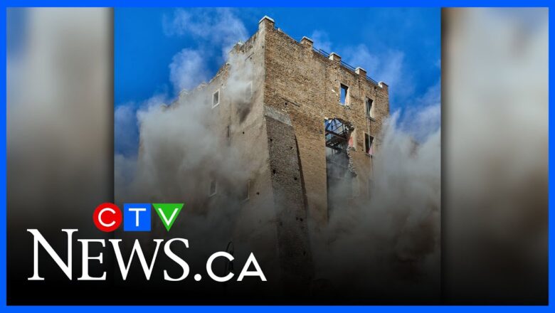 Medieval tower near the Roman Colosseum partially collapses during renovations