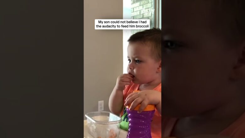My son could not believe I had the audacity to feed him broccoli