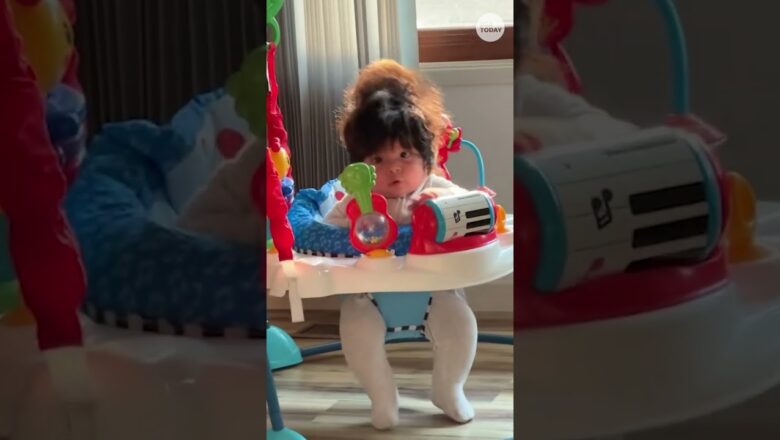 See the baby with so much hair that he’s been compared to Elvis