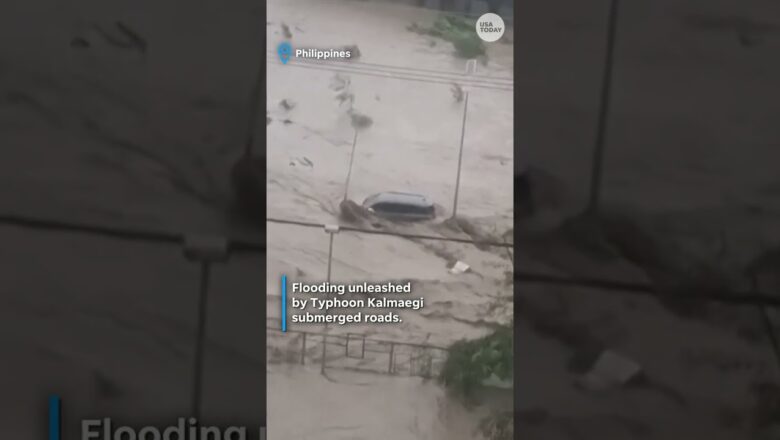 Typhoon Kalmaegi’s deadly floodwaters surge down Philippines street #Shorts