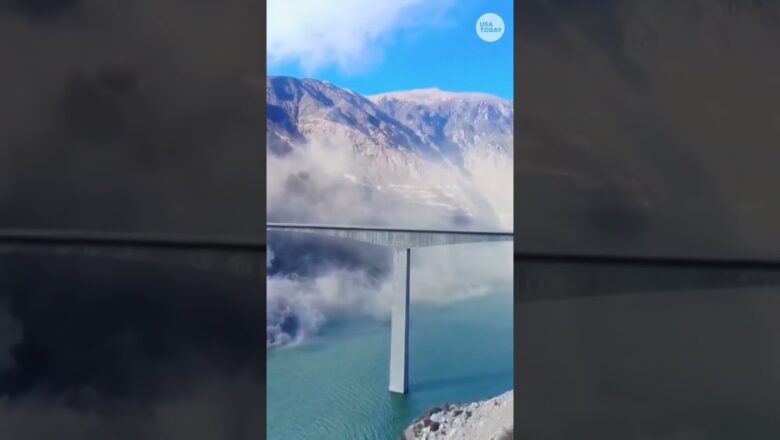 Watch the dramatic moment Hongqi bridge collapses in Sichuan, China