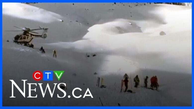 Aerial video shows search and scene of fatal avalanche in Spain