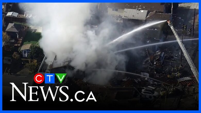 Aftermath of a gas explosion in a San Francisco Bay Area neighbourhood