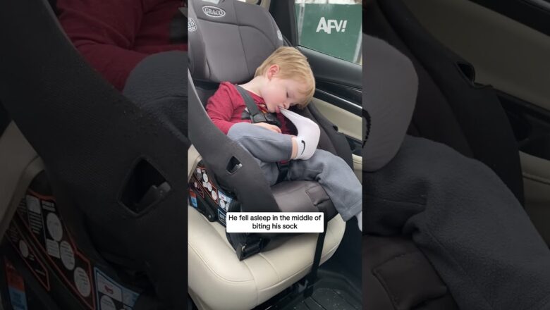 He fell asleep in the middle of biting his sock