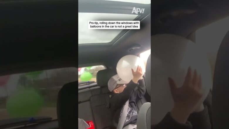Pro-tip, rolling down the windows with balloons in the car is not a great idea