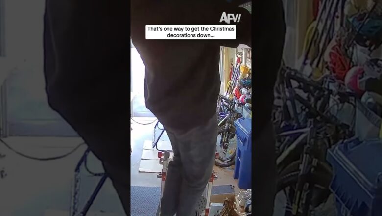 That’s one way to get the Christmas decorations down…