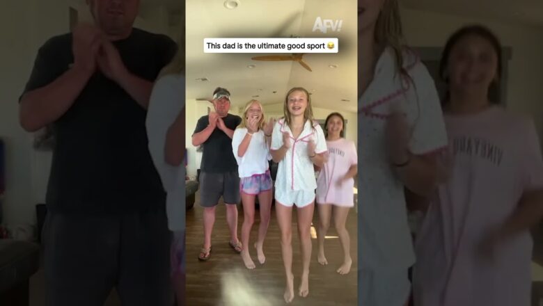 This dad is the ultimate good sport 😂