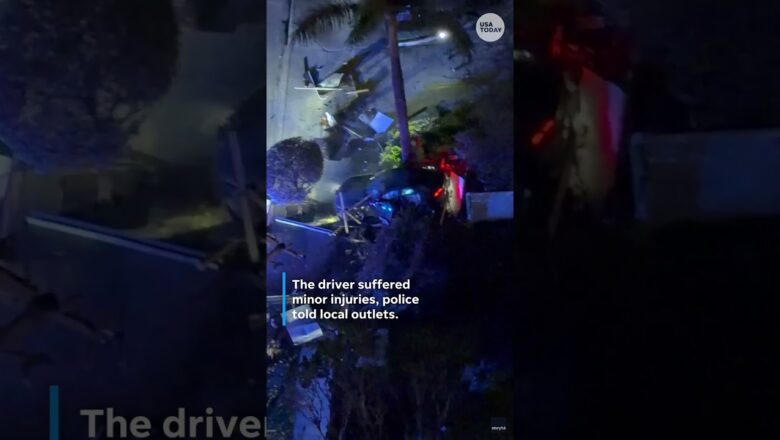 Watch Ferrari crash sparks power outage in Miami