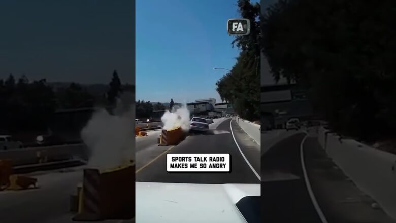 Bad Driver Tries To Pass Truck And Crashes