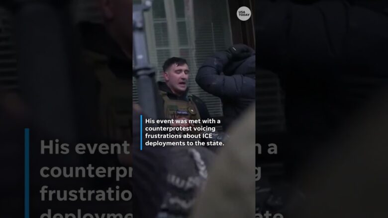 Conservative influencer Jake Lang escorted from Minneapolis protest